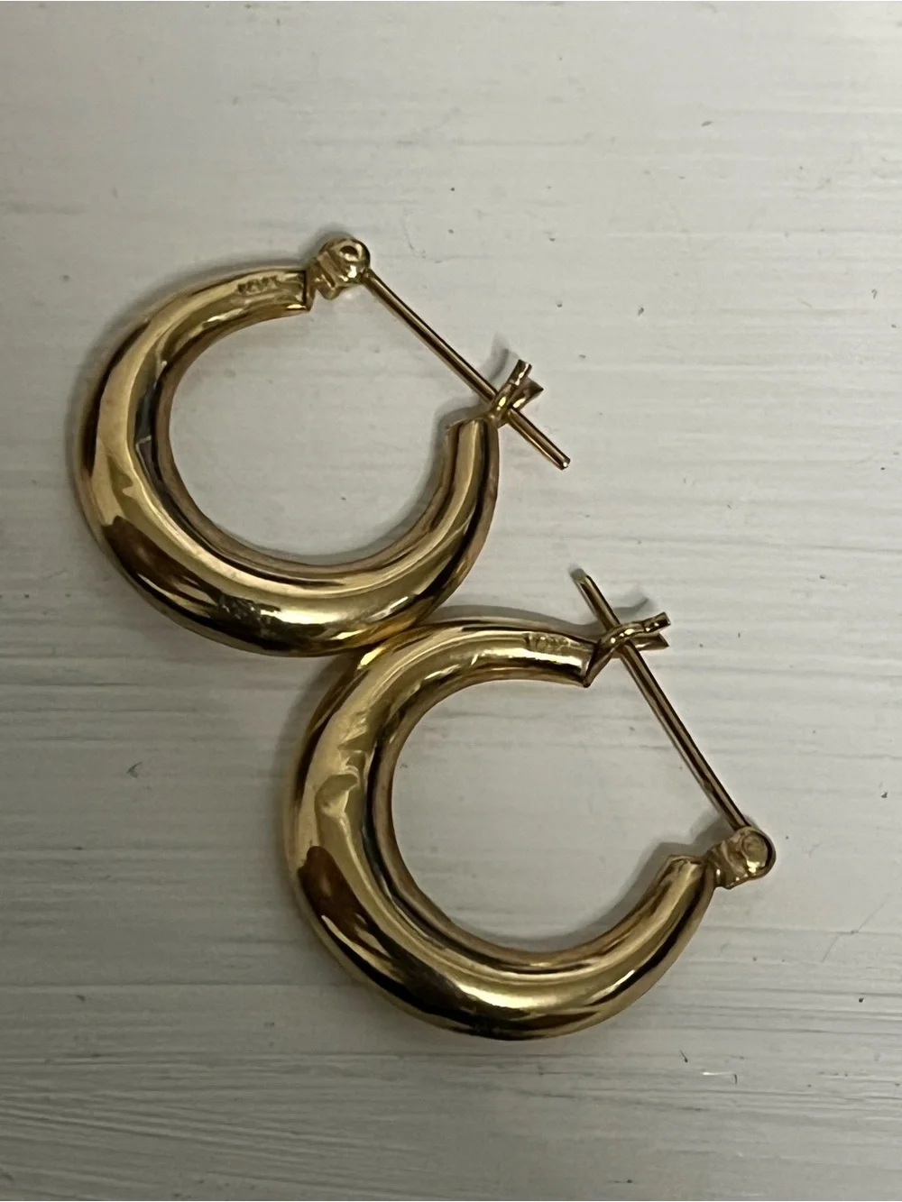 Polished Gold Hoop Earrings - Women's Jewelry